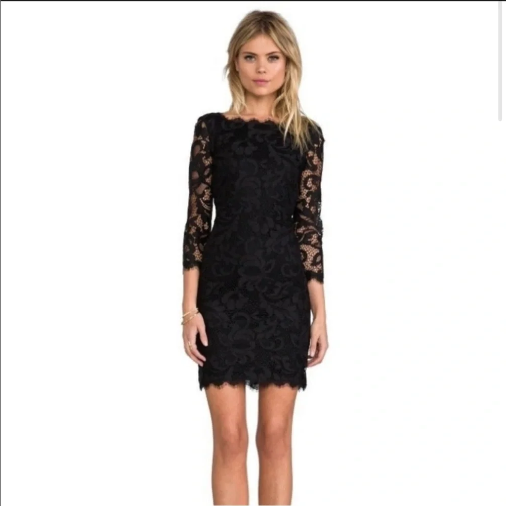 {Diane Von Furstenberg} Zarita navy lace dress - Picture 7 of 8